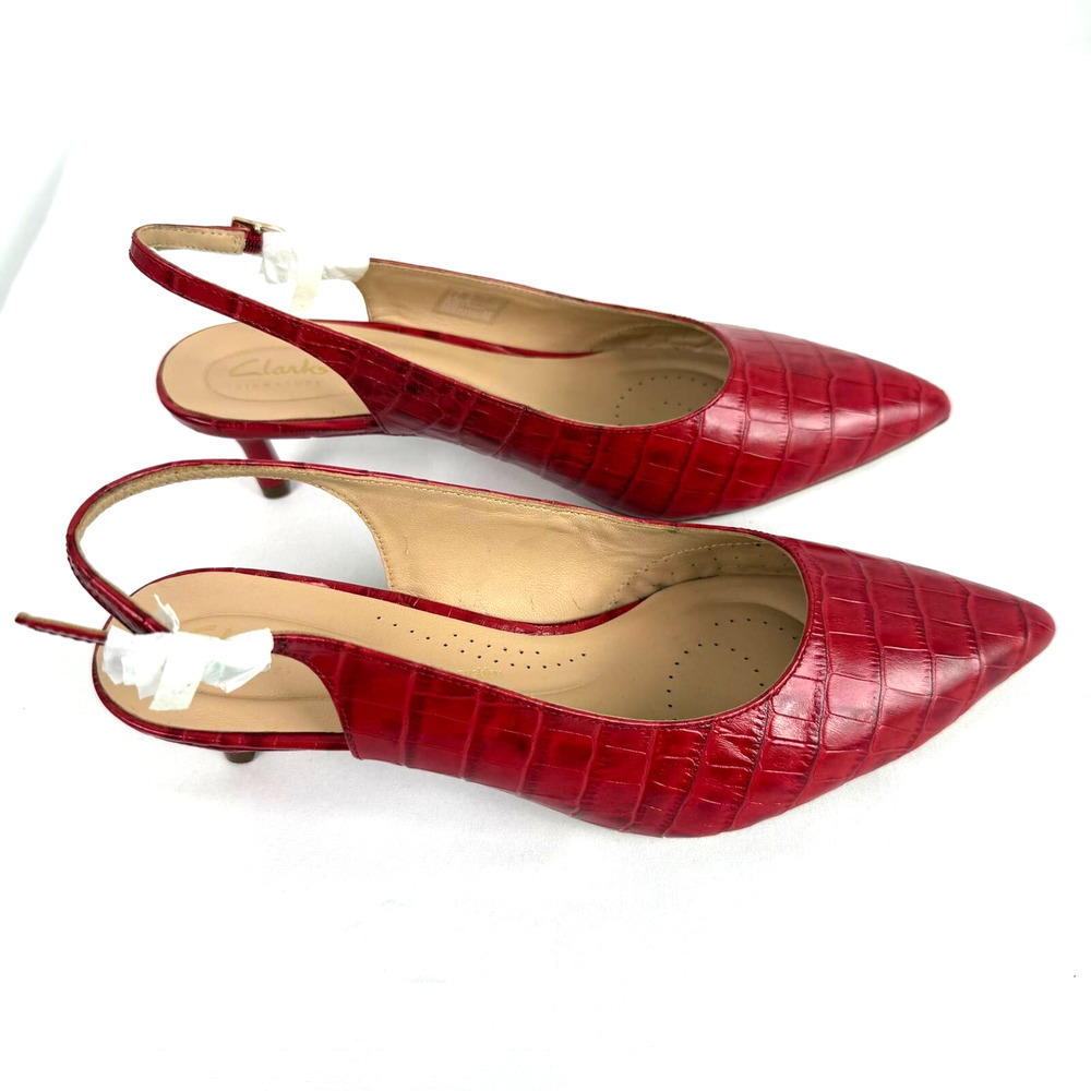 Clarks Women's Heels Pump Sz 10M Adela Sling Red Interest Rouge New w/o box NWT